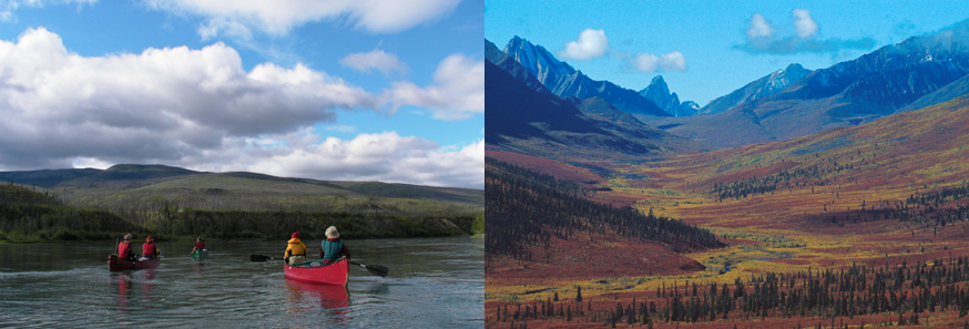 極北の大河ユーコンカヌー体験と赤に染まるユーコンツンドラハイキング